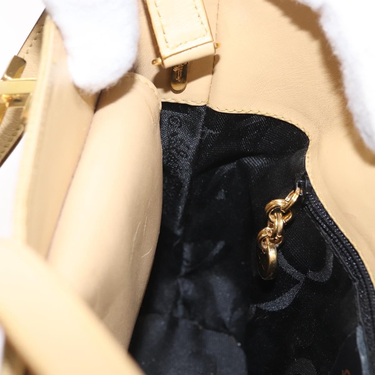 Salvatore Ferragamo Gancini Tote Canvas, Beige, Canvas, Tote Bag