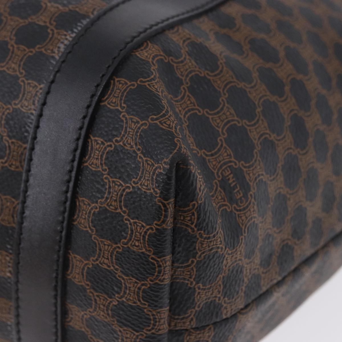 Celine Vintage Macadam Canvas and Leather, Black, Canvas, Shoulder Bag