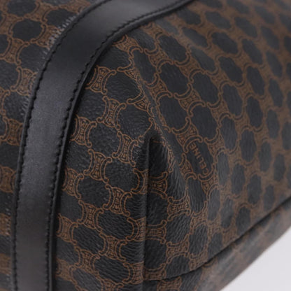 Celine Vintage Macadam Canvas and Leather, Black, Canvas, Shoulder Bag