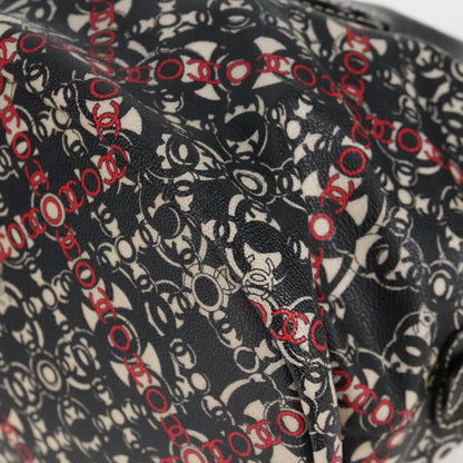 Chanel Optic Coco Bowler Printed Coated Canvas with Caviar, Black, Canvas, Handbag