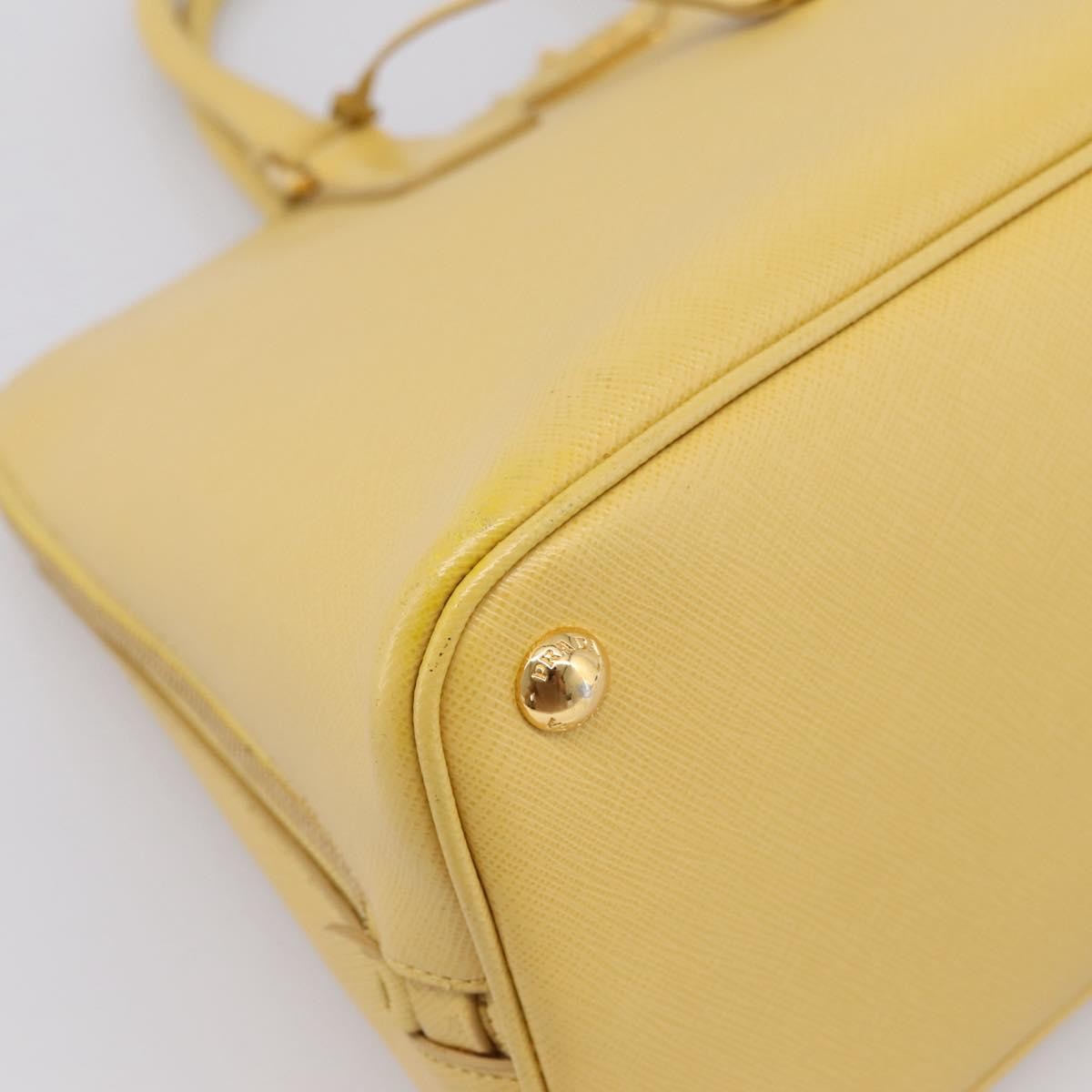 Prada Promenade Saffiano Leather, Yellow, Leather, Handbag