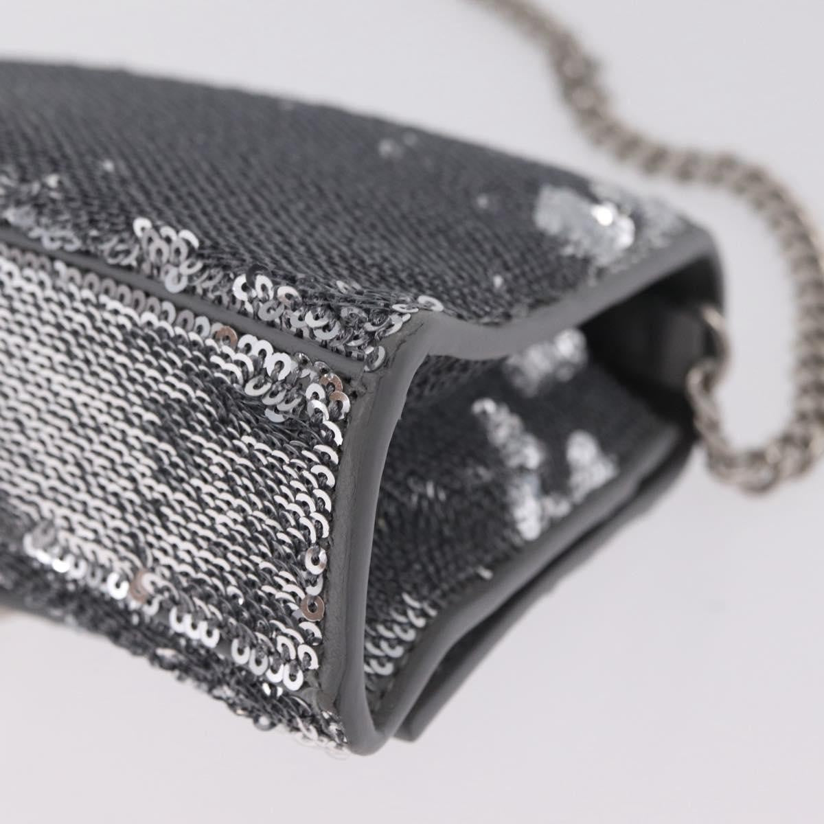 Balenciaga Hourglass Chain Leather with Sequins, Silver, Leather, Crossbody Bag