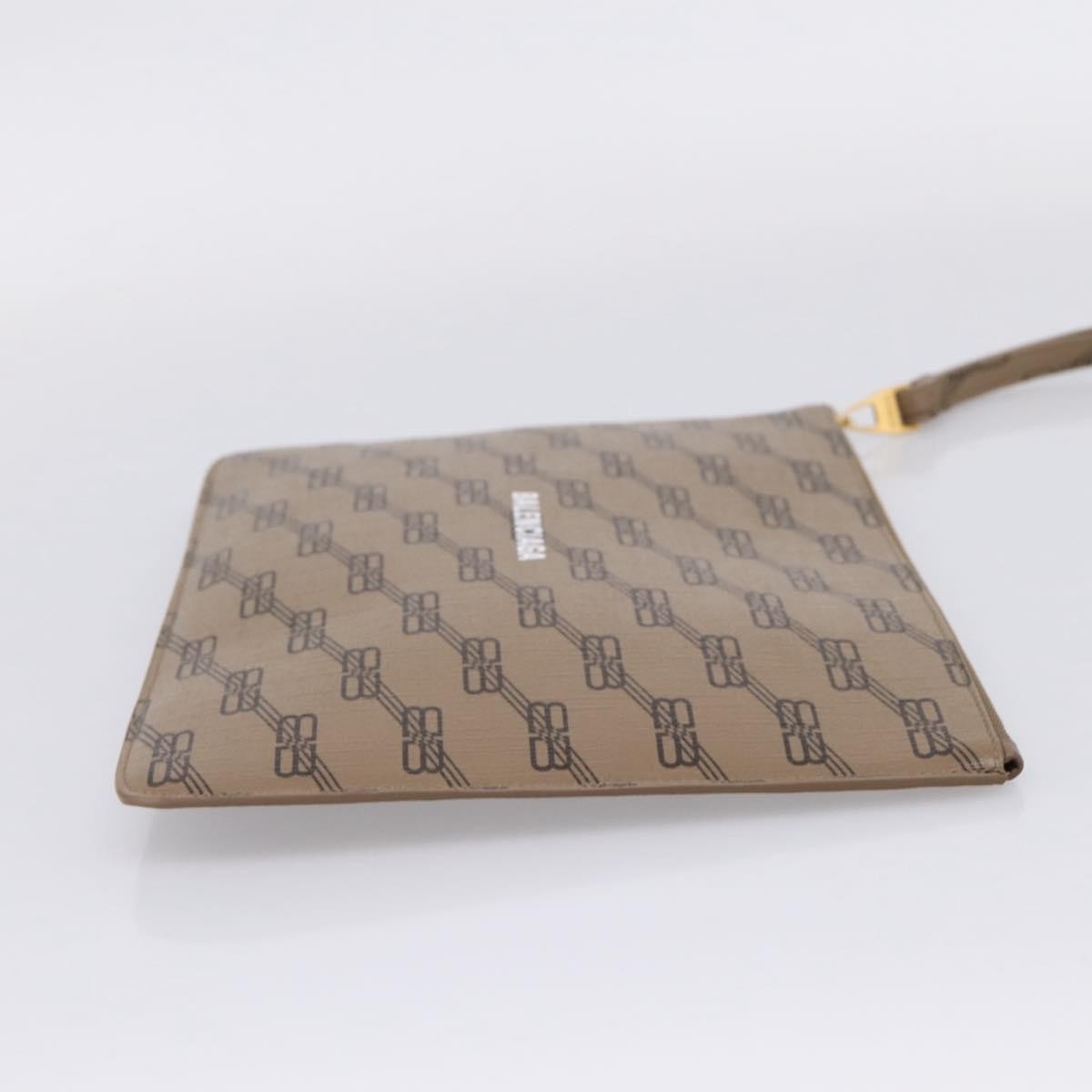 Balenciaga Signature Pouch Monogram PVC Leather, Beige, PVC, Clutch