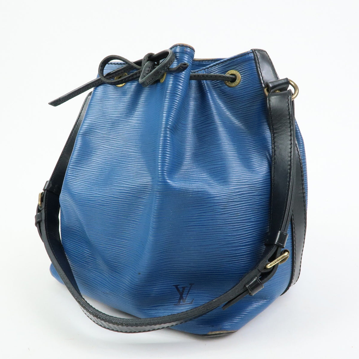 Louis Vuitton Bicolor Petit Noe Epi Leather, Blue, Leather, Handbag