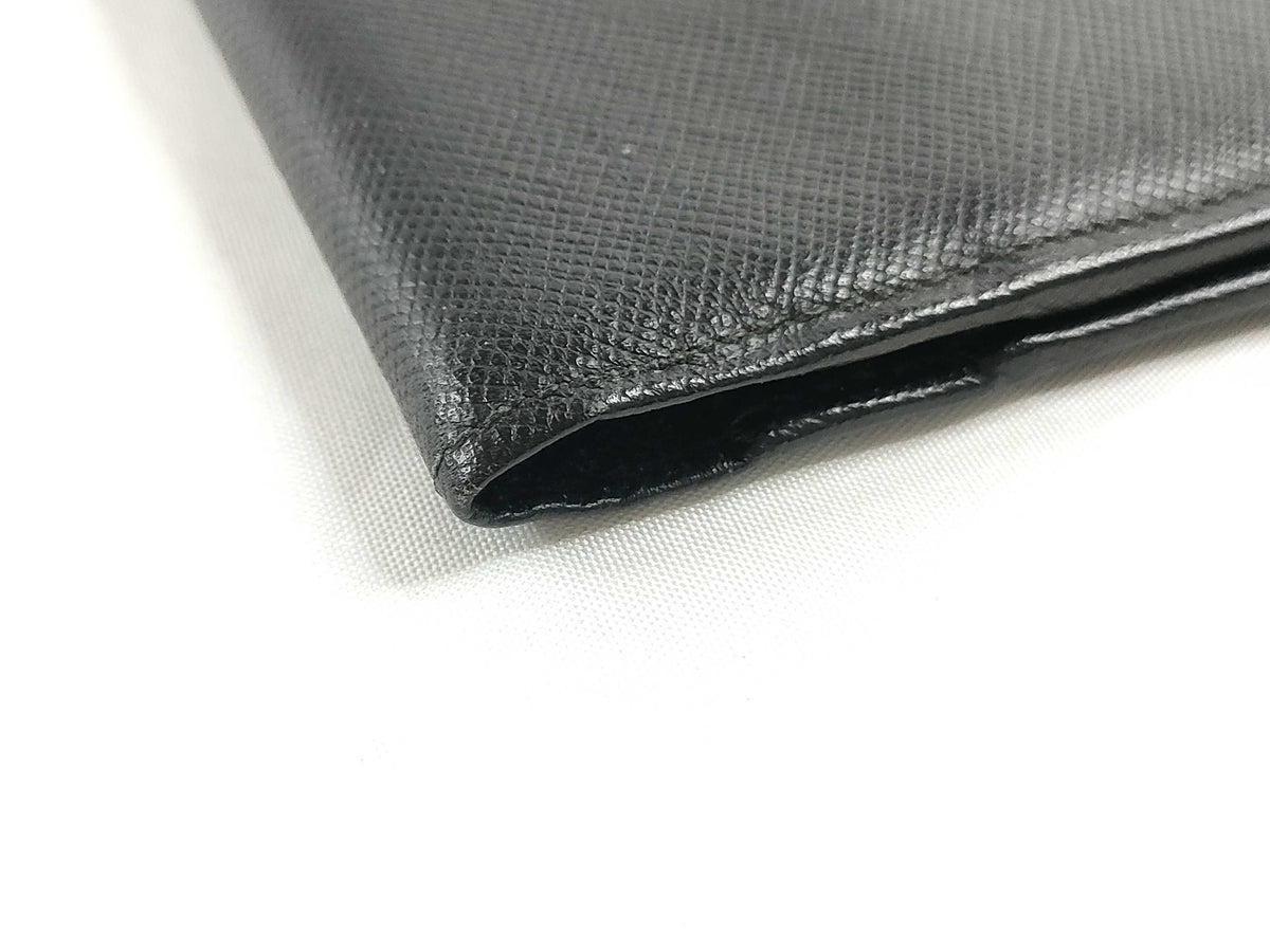 Prada Saffiano bifold Leather, Black, Leather, Wallet