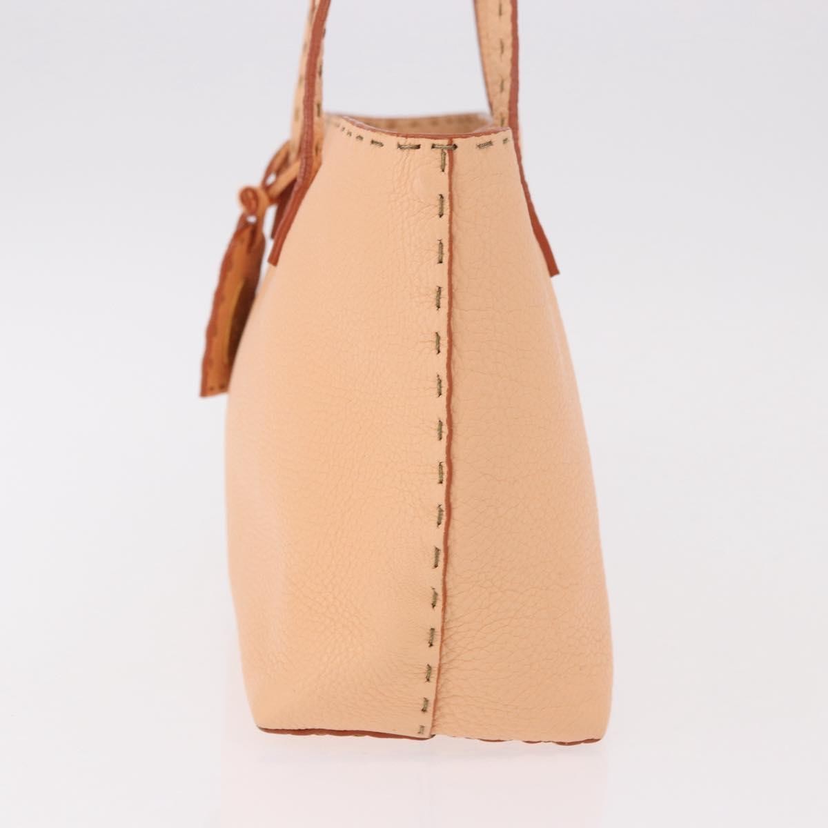 Fendi Selleria Carla Leather, Orange, Leather, Tote Bag