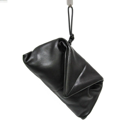 Bottega Veneta BV Trine Fold Clutch Leather, Black, Leather, Clutch