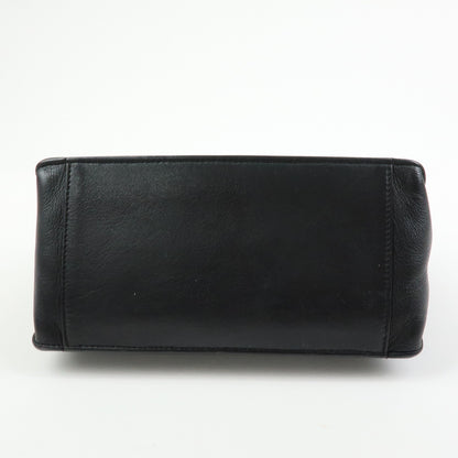 Fendi Flip Leather and Suede, Black, Leather, Tote Bag