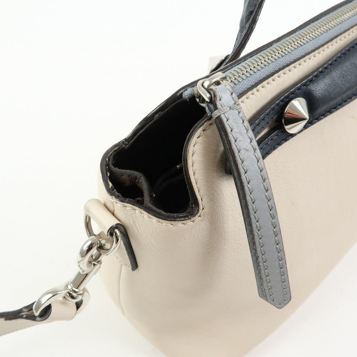 Fendi Selleria By The Way Satchel Leather, Neutral, Leather, Handbag