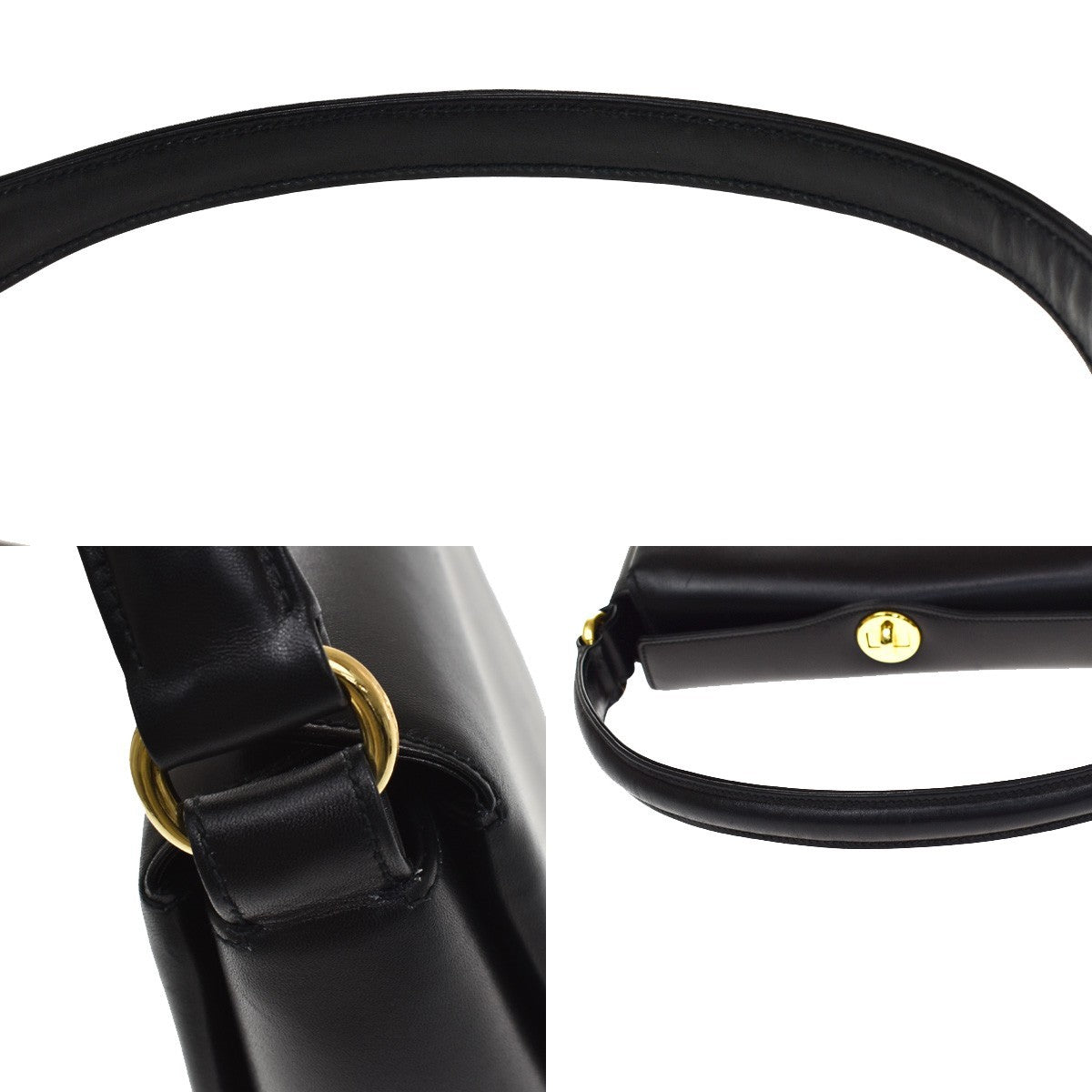 Prada Turnlock Convertible City Calf, Black, Leather, Shoulder Bag