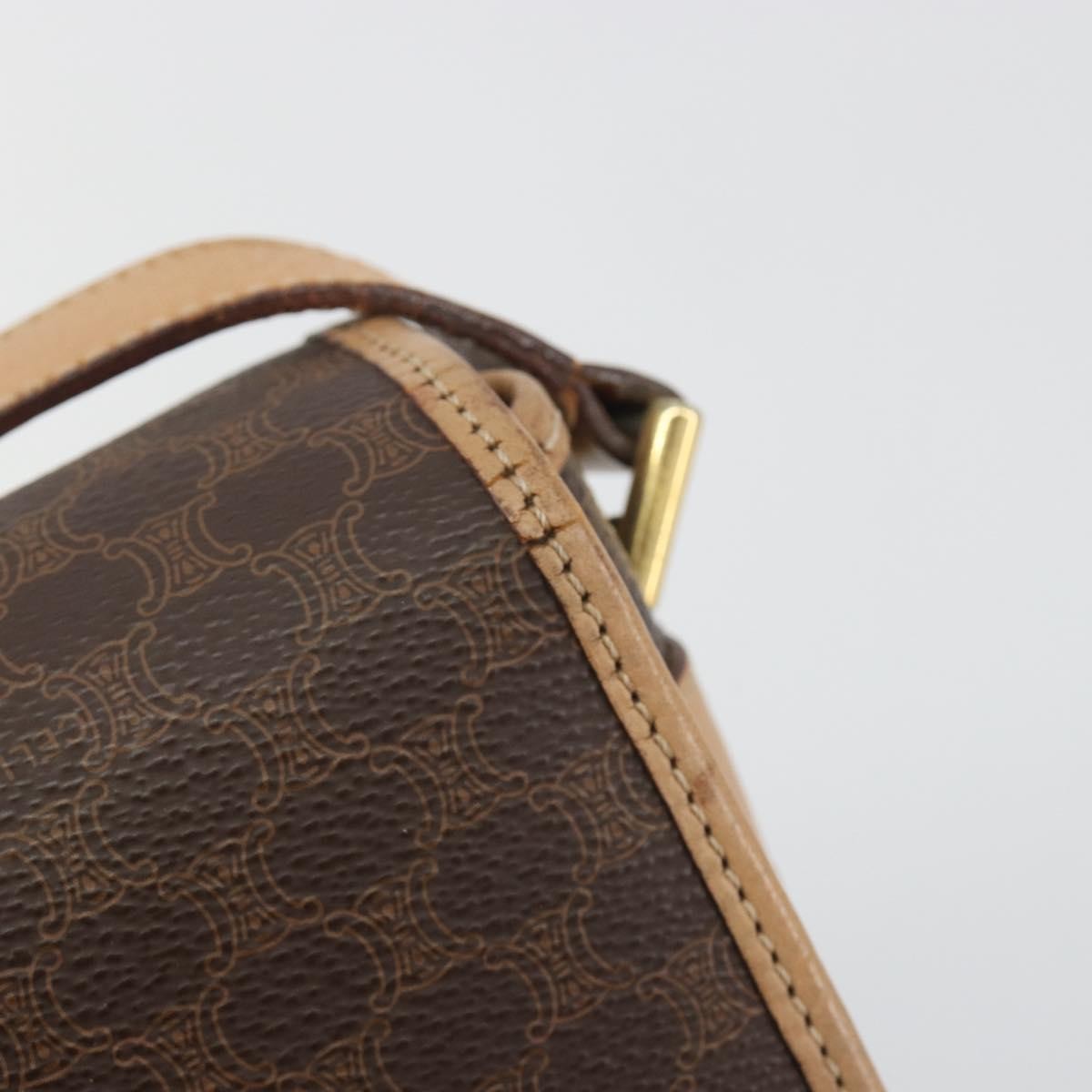 Celine Macadam Canvas, Brown, Canvas, Shoulder Bag