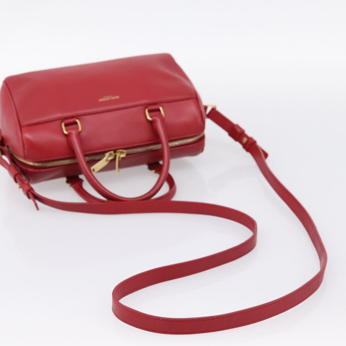Saint Laurent Classic Baby Duffle Leather, Red, Leather, Handbag