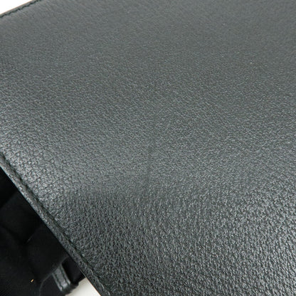 Gucci Web Strap Front Zip Messenger Leather, Black, Leather, Handbag