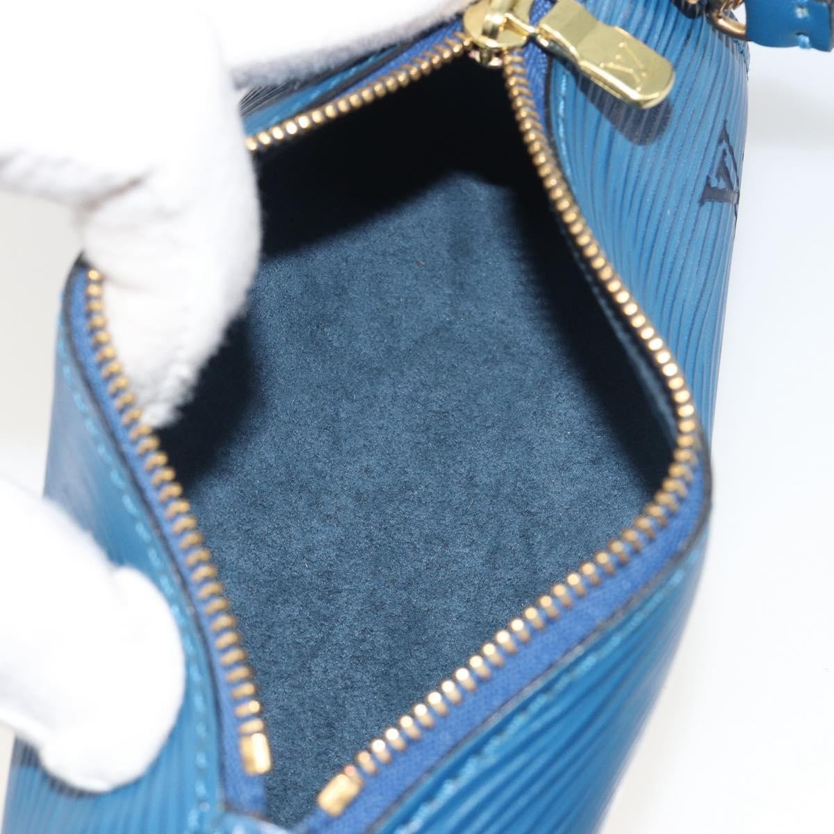 Louis Vuitton Soufflot Pochette Epi Leather, Blue, Leather, Clutch