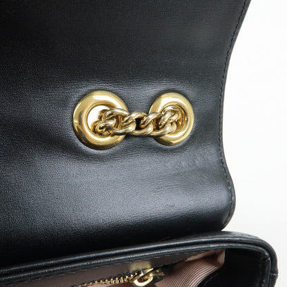 Gucci Rajah Chain Leather, Black, Leather, Tote Bag