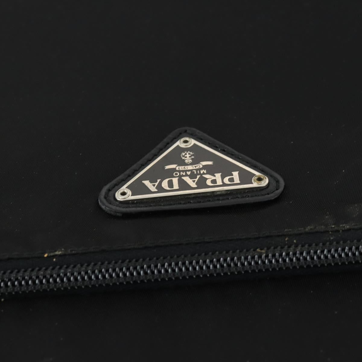 Prada Trolley Rolling Luggage Tessuto and Saffiano Leather, Black, Nylon, Travel Bag