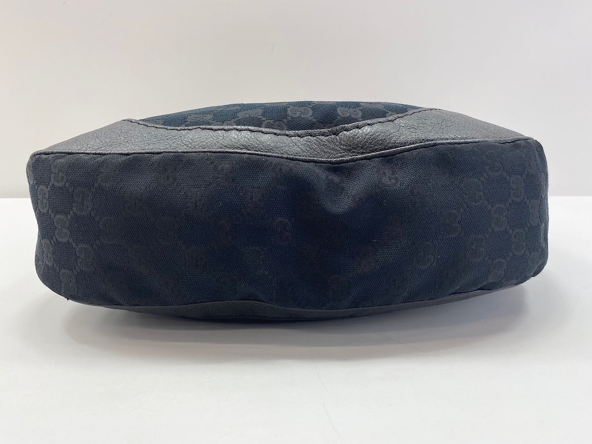 Gucci Charlotte Messenger Guccissima Leather, Black, Leather, Handbag