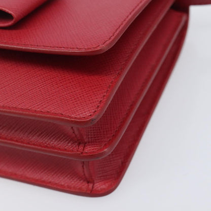 Prada Bow Wallet on Strap Saffiano Leather, Red, Leather, Crossbody Bag