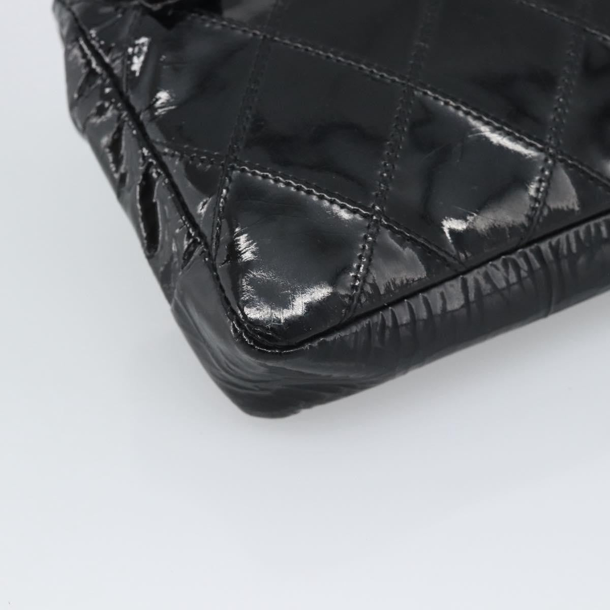 Chanel CC Flap Belt Quilted Lambskin, Black, Patent Leather, Clutch