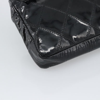 Chanel CC Flap Belt Quilted Lambskin, Black, Patent Leather, Clutch