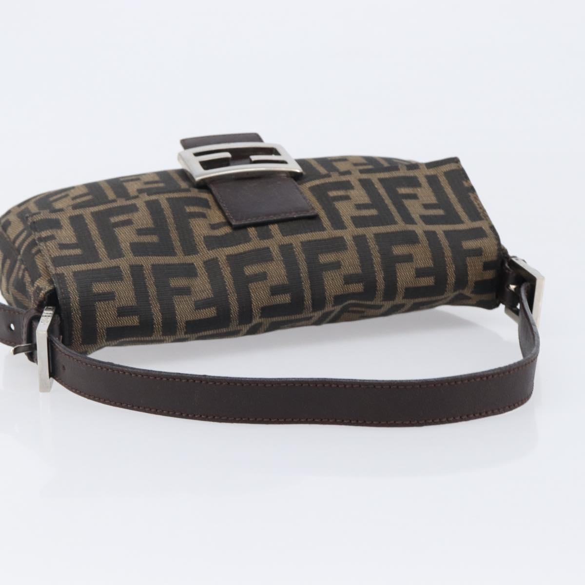 Fendi Mamma Baguette Zucca Jacquard Velvet, Brown, Canvas, Shoulder Bag