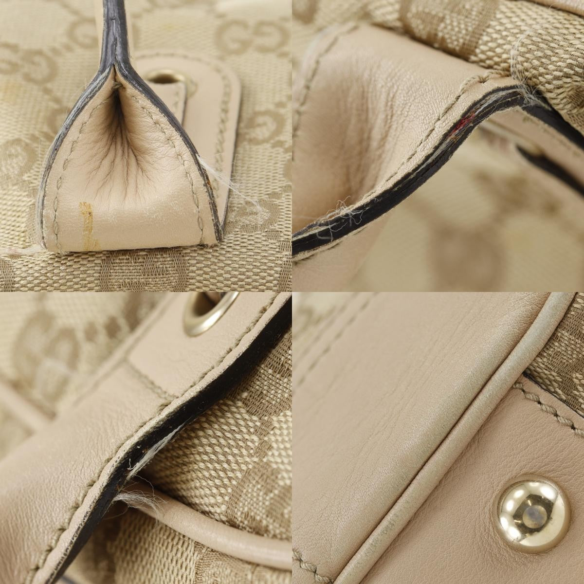 Gucci Princy Boston GG Canvas and leather, Beige, Canvas, Handbag