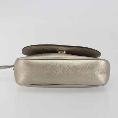 Gucci Soho Chain Leather, Silver, Leather, Shoulder Bag