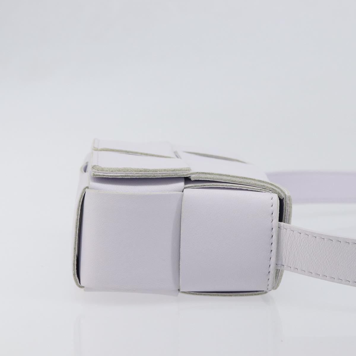 Bottega Veneta Cassette Maxi Intrecciato Leather, White, Leather, Clutch