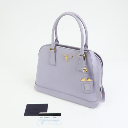 Prada Open Promenade Saffiano Leather, Purple, Leather, Handbag