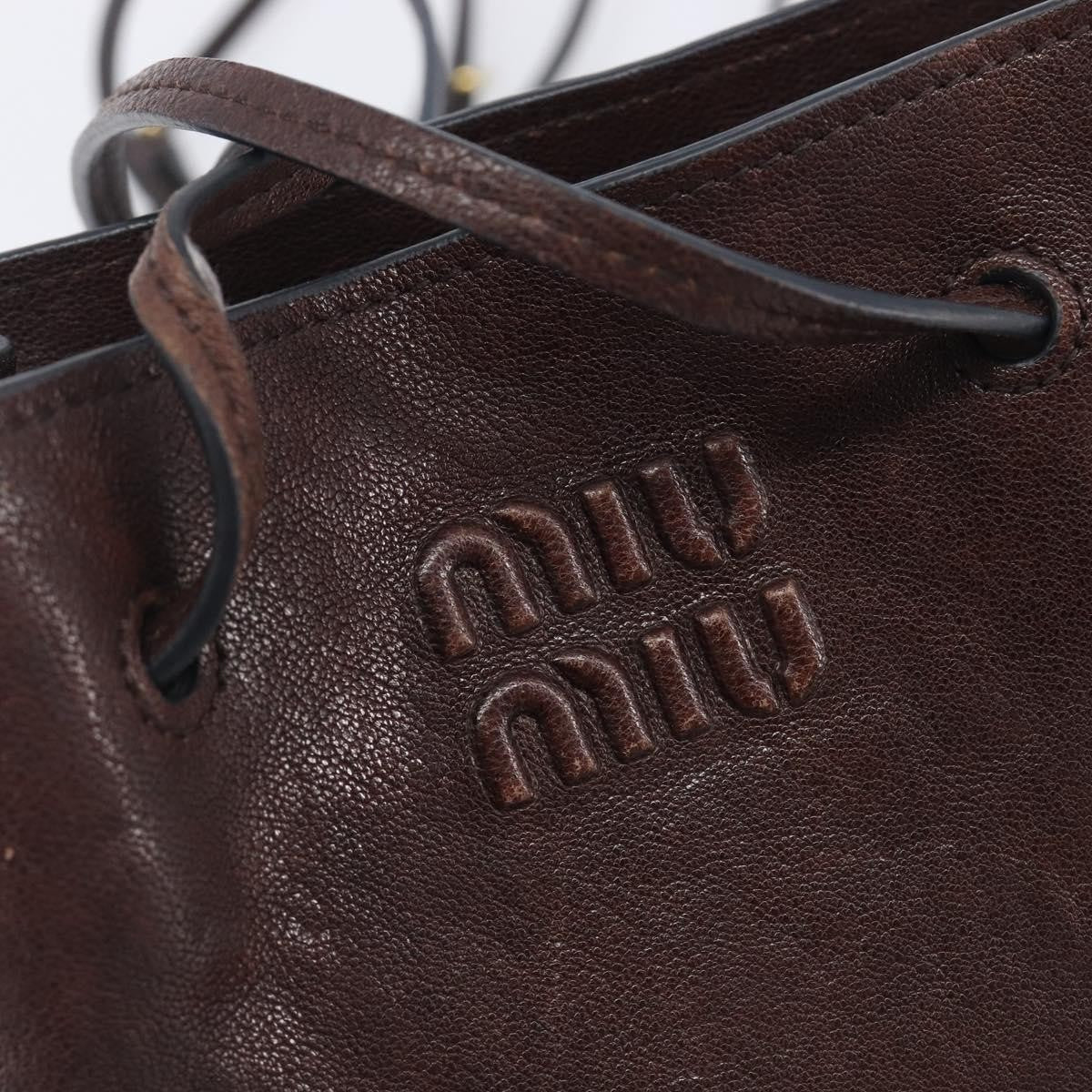 Miu Miu Aviator Bucket Leather, Brown, Leather, Handbag