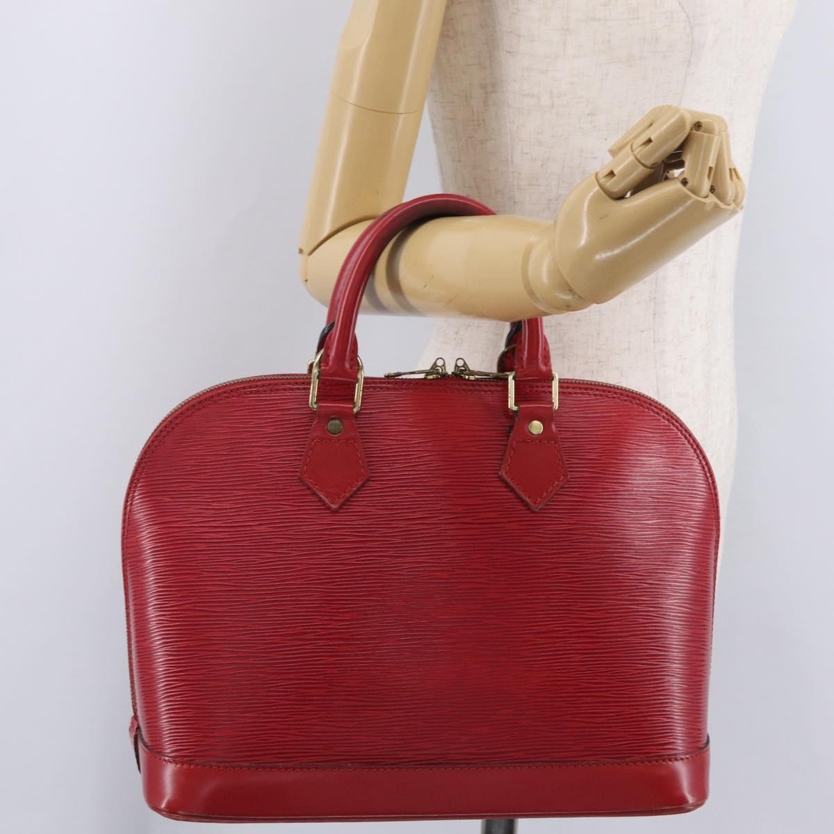 Louis Vuitton Alma Epi Leather, Red, Leather, Handbag