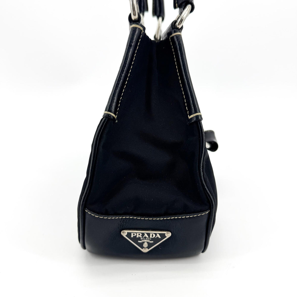 Prada Shoulder Bag Leather, Black, Nylon, Shoulder Bag