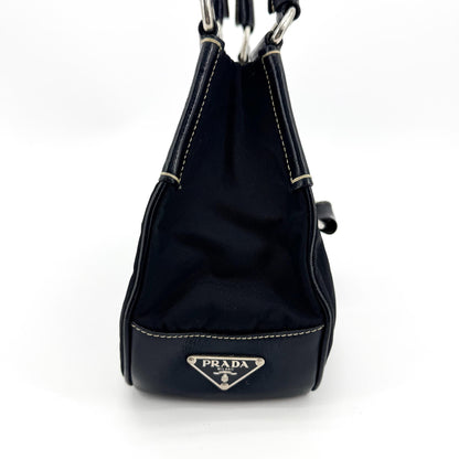 Prada Shoulder Bag Leather, Black, Nylon, Shoulder Bag