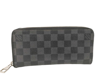 Louis Vuitton Zippy Organizer Damier Graphite, Black, Leather, Wallet