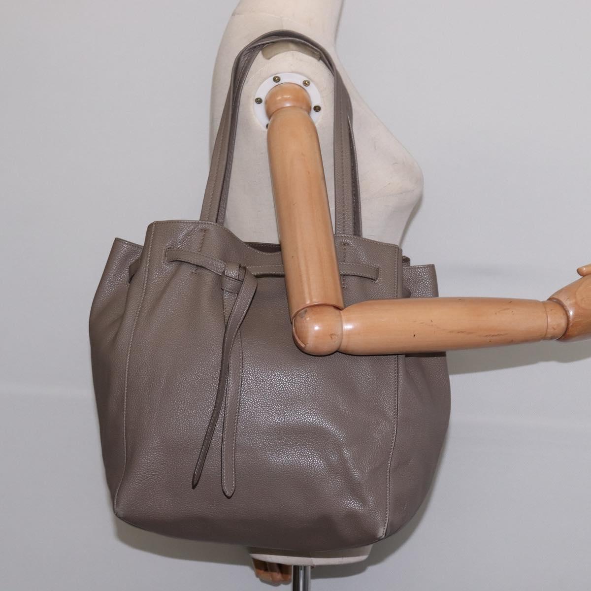 Celine Phantom Cabas Leather, GRAY, LEATHER, Tote bag