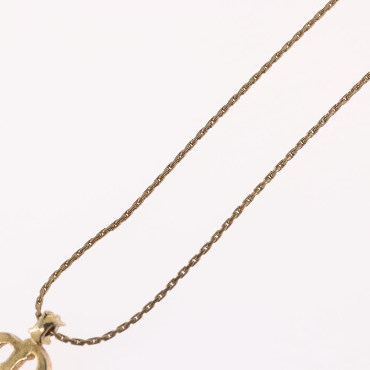 Christian Dior CD Pendant Metal and Crystals, Gold, Metal, Necklace