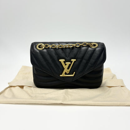 Louis Vuitton New Wave Chain Bag NM Quilted Leather, Black, Leather, Shoulder Bag