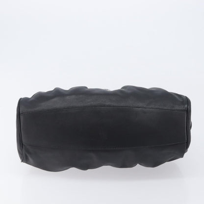 Salvatore Ferragamo Gancini Leather, Black, Leather, Handbag