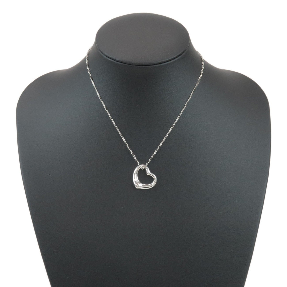 Tiffany & Co. Elsa Peretti Open Heart Pendant Sterling Silver, Silver, Sterling Silver, Necklace