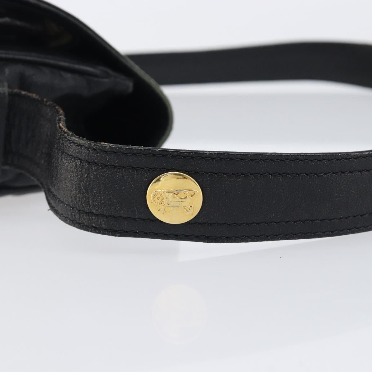 Celine Shoulder Leather, Black, Leather, Shoulder Bag