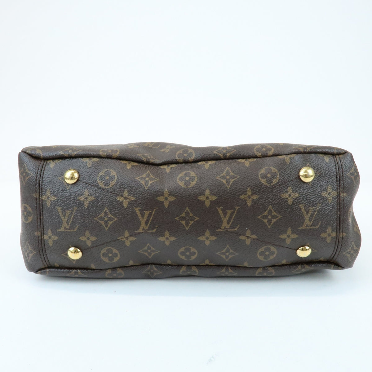 Louis Vuitton Pallas Monogram Canvas with Leather, Brown, Canvas, Tote Bag