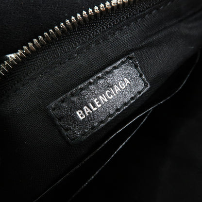 Balenciaga Le Cagole Giant Studs Chain Leather, Black, Leather, Shoulder Bag