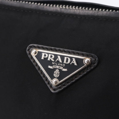Prada Zip Messenger Tessuto with Leather, Black, Nylon, Handbag
