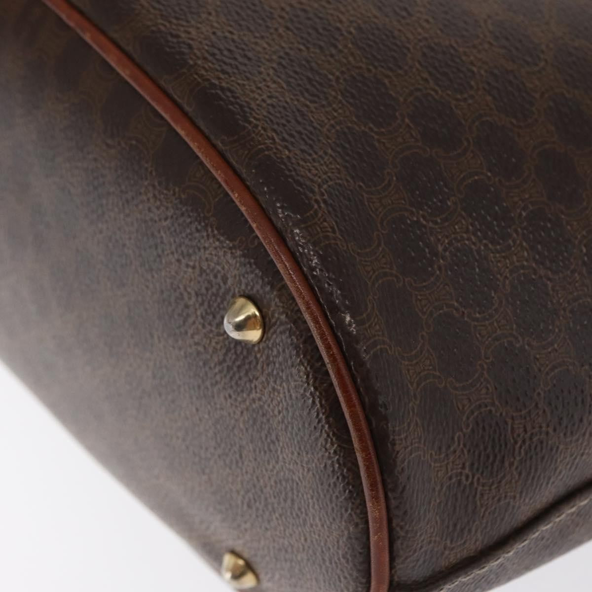 Celine Vintage Macadam Shopper Coated Canvas, Brown, Canvas, Tote Bag