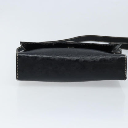 Celine Vintage Circle Logo Leather, Black, Leather, Crossbody Bag