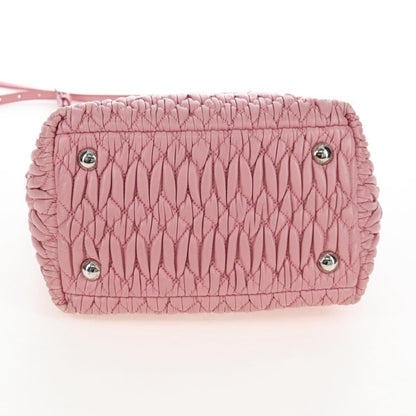 Miu Miu Crystal Convertible Top Handle Matelasse Leather, Pink, Leather, Handbag