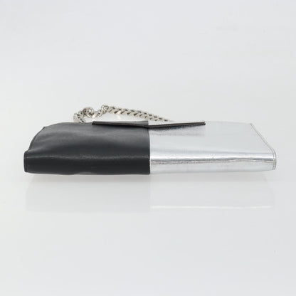 Fendi Grande Colorblock Clutch Leather, Silver, Leather, Clutch