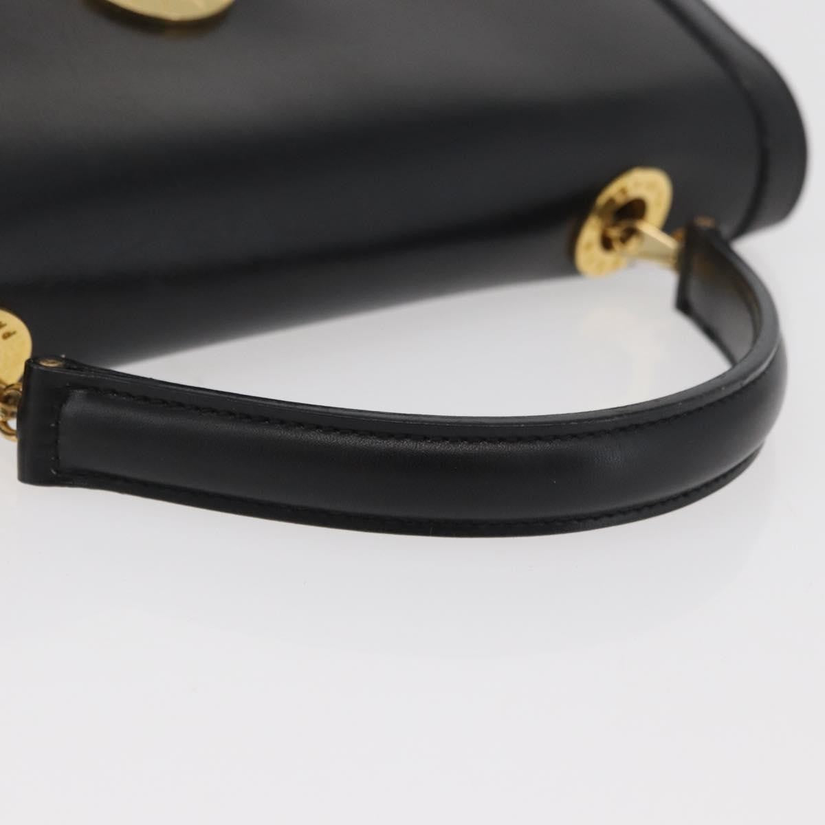 Celine Top Handle Leather, Black, Leather, Handbag