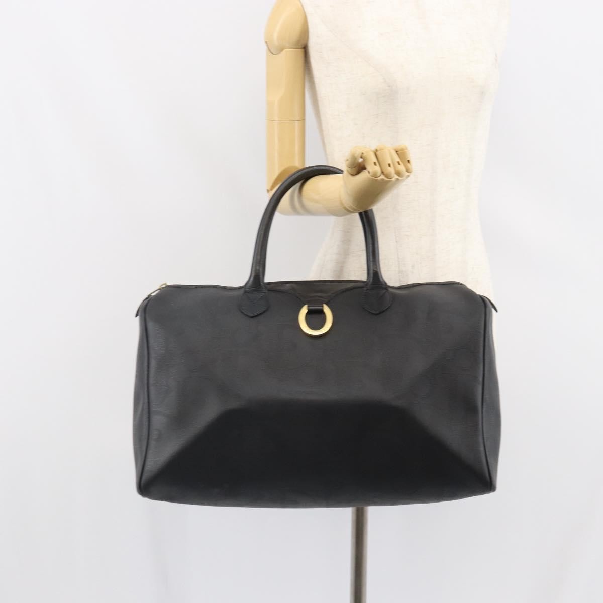 Christian Dior Vintage Trotter Boston Canvas, Black, Canvas, Travel Bag
