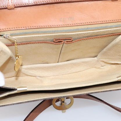Celine Vintage Macadam Canvas and Leather, Brown, PVC, Shoulder Bag